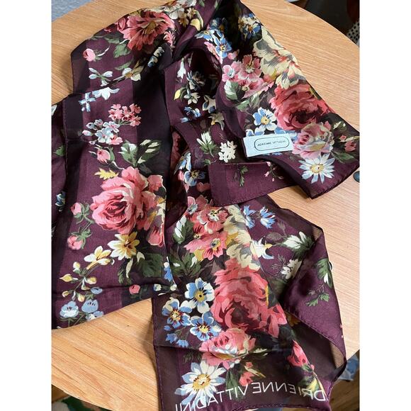 Adrienne Vittadini Floral Silk Scarf - Picture 1 of 5